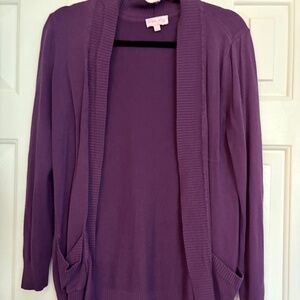 Purple Cardigan with Pockets